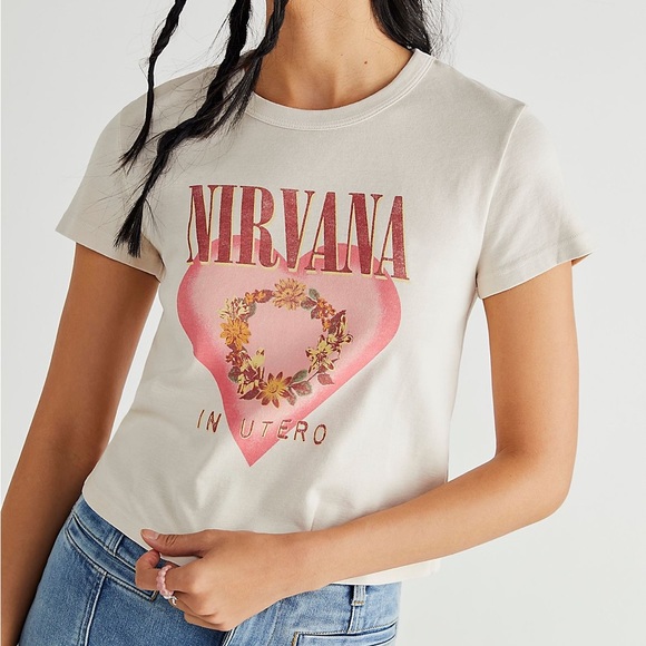 Free People Nirvana Heart Shaped Box Tee - Picture 1 of 4